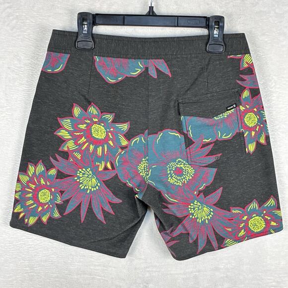 Roark Mens 30 Passage Aurora Flora Black Gray Hawaiian Surf Swim Board Shorts - Picture 5 of 10